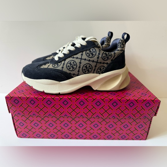 Tory Burch T Monogram Good Luck Trainer Sneakers - Picture 3 of 10